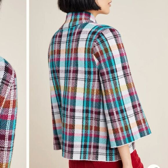 Anthropologie Rosetta Cropped Plaid Jacket Size S - Picture 4 of 13